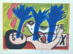 Corneille - L'oiseau des songes - Grote lithografie verkocht voor € 179!