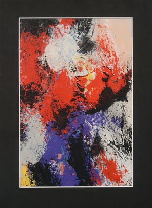 Hans Paus - Olieverf op papier, Zonder titel - Ingelijst kopen? Bied vanaf 20!