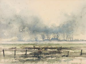 Sjoerdtje Mulder-Hak - Aquarel, Landschap kopen? Bied vanaf 20!