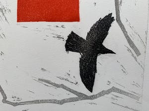 Harrie Gerritz - kleurenets - 'Vogels en alarm' - 1985 kopen? Bied vanaf 60!