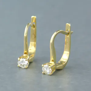 18k gouden solitair oorhangers bezet met briljant geslepen diamant tot. 0,22ct kopen? Bied vanaf 300!