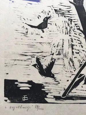 Jeanne Bieruma Oosting - linosnede - Vogelhuisje kopen? Bied vanaf 365!