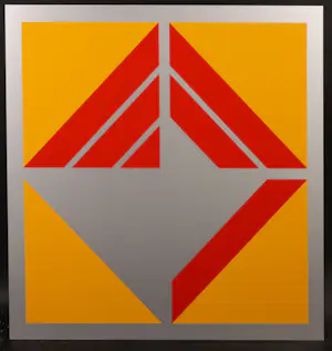 Cyril Lixenberg - Zeefdruk op dibond, Geometrische compositie kopen? Bied vanaf 50!
