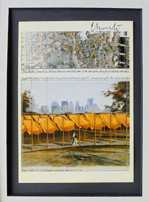 Christo - Project for Central Park NYC " The Gates " - artcard handgesigneerd in pptout kopen? Bied vanaf 1!