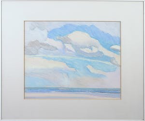 Paul Overhaus - Krijttekening, Zeegezicht - Ingelijst kopen? Bied vanaf 1!