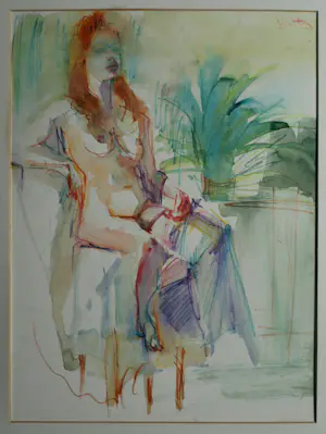 Theodoor Herbert van Putten - Ingelijste aquarel , Vrouw op stoel – 1977 kaufen? Bieten Sie von 35!