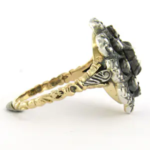 14k goud met zilver ring bezet met roos diamanten tot. 0.50ct – G/H - SI kopen? Bied vanaf 710!