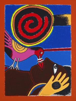 Corneille - Soleil cou coupé, zeefdruk (mooi ingelijst, groot) kopen? Bied vanaf 395!