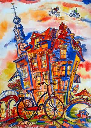 Elena Polyakova - Vrolijk Amsterdam verkocht voor € 45!