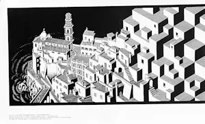 Maurits Cornelis Escher - Metamorphosis I, plus boek De Toverspiegel van M.C.Escher kopen? Bied vanaf 20!