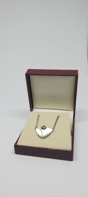 Z1 zilveren collier met zirkonia kopen? Bied vanaf 20!