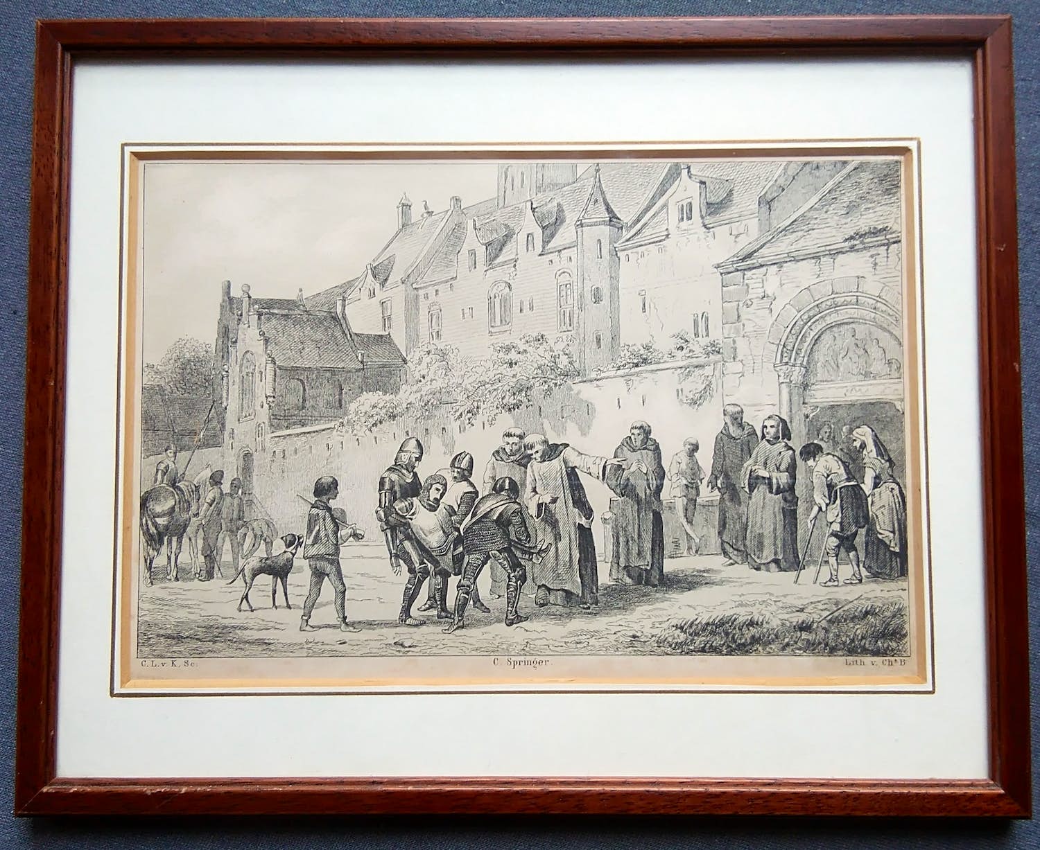 Cornelis Springer - Scene voor Kasteel verkocht voor € 50!