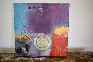 Theo Koster - Zeefdruk en collage op doek, Zonder titel (met ophangsysteem) verkocht voor € 50!