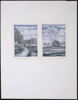 Hans Heijman - Kleurenets, Twee landschappen Noord-Frankrijk kopen? Bied vanaf 1!