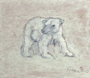 Pieter Haan - Acryl op karton, Lot van vier figuren en dier kopen? Bied vanaf 1!