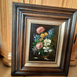 Harrij van Dongen - Ölgemälde auf Holz Blumenmotiv kaufen? Bieten Sie von 90!