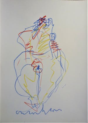 Anton Heyboer - Moeder en kind De oer moeder Sierlijke zwierige tekening . kopen? Bied vanaf 275!