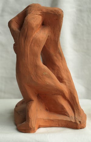 Klaas Pijlman - Beeldje van Terracotta , “Omhelzing” – ca 1980 kopen? Bied vanaf 1!