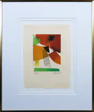 Didier Chmits - Kleurenets, Abstracte compositie - Ingelijst verkocht voor € 1!