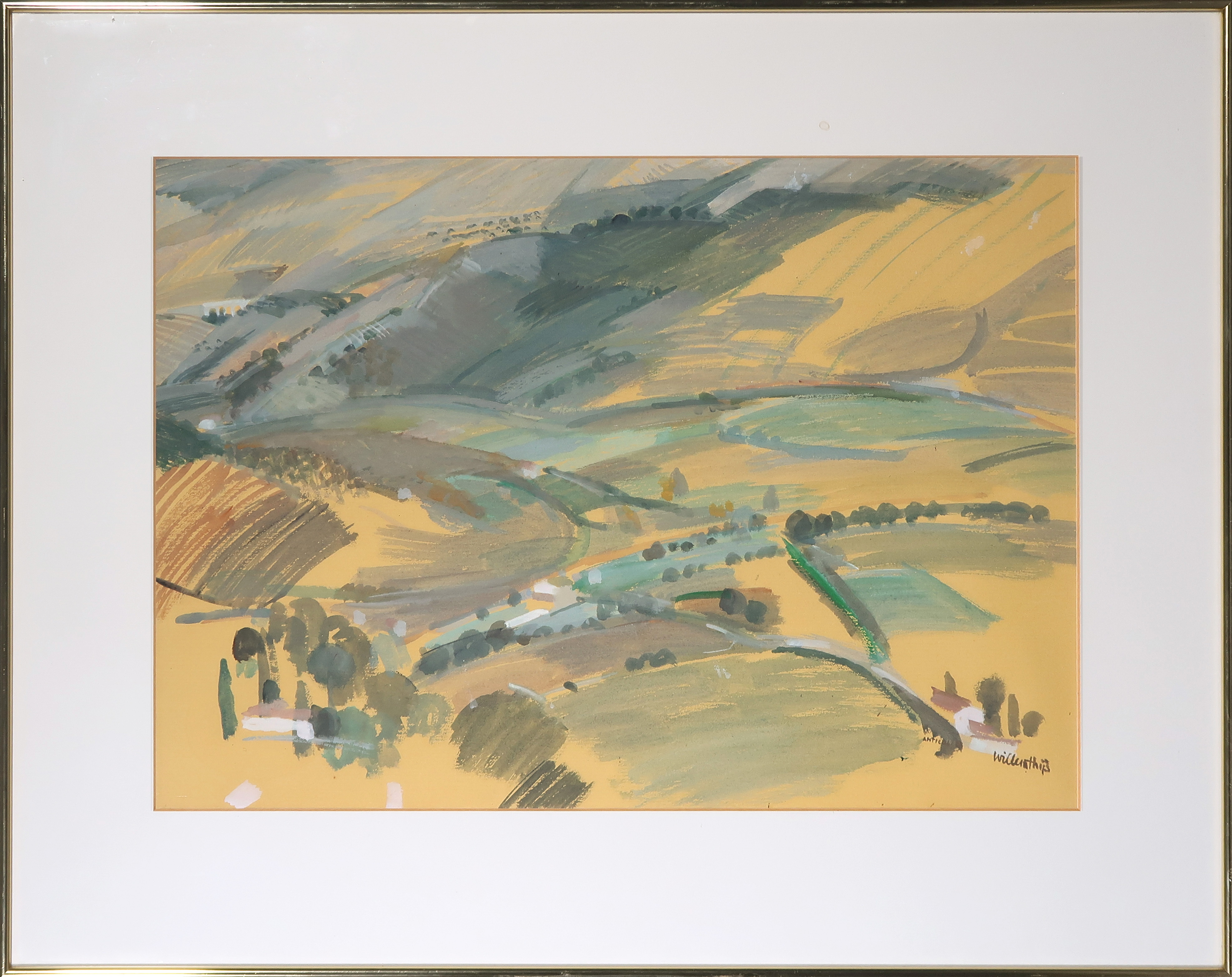 Willem Thijs - Gouache, Anticoli - Ingelijst kopen? Bied vanaf 35!