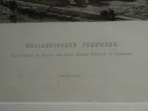 William Unger - Ets naar een schilderij van Adolf Schreyer , Wallachisches Fuhrwerk – ca 1880 kopen? Bied vanaf 10!