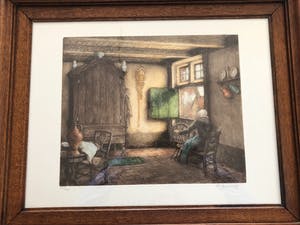 Albert Geudens - interieur - spinnende vrouw kopen? Bied vanaf 100!