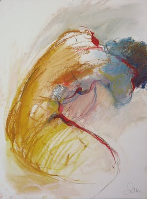 Franscz Witte - Olieverf en krijt op papier, Zonder titel kopen? Bied vanaf 1!