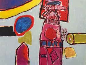 Corneille - ABSTRACTE FIGURATIE / KLEURZEEFDRUK / 60x80cm / SIG 1996 verkocht voor € 105!