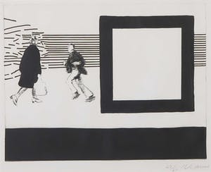 Roger Raveel - Ets uit de map Op bezoek bij Roger Raveel - Ingelijst kopen? Bied vanaf 400!