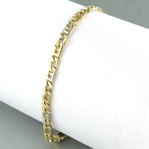 14k bicolor schakel armband - 19,5 cm lang kopen? Bied vanaf 350!