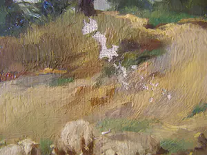 Adrianus Johannes Groenewegen - Koeien, kalf, schapen en boerin in landschap bij waterplasje kopen? Bied vanaf 250!