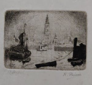 Kurt Peiser - zicht op antwerpen : eerste staat kopen? Bied vanaf 30!