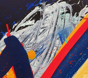 Arty Grimm - Olieverf op doek, Abstracte compositie - Ingelijst (Zeer groot) kopen? Bied vanaf 1!