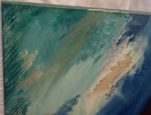 Diederik van Leeuwen - Acrylverf op doek, “Landschap” – gesigneerd - Groot kopen? Bied vanaf 65!