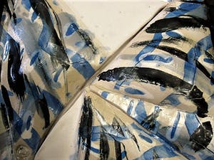 Natascha Rieter - Galerie Groot Welsden - Bijzonder "Delfts Blauw" Keramiek reliëfschilderij kopen? Bied vanaf 30!