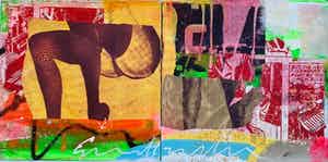 George Heidweiller - 2-luik, twee schilderijen van 30x30cm. verkocht voor € 120!