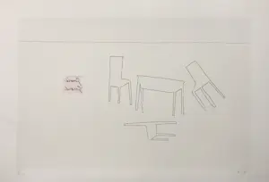 Klaas Gubbels - zeefdruk ‘Verlegen schaduwen’ - 1981 kopen? Bied vanaf 95!