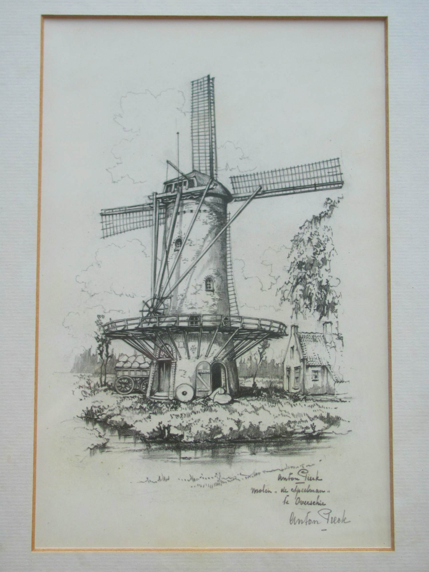 Anton Pieck - Molen "De Speelman" te Overschie verkocht voor € 95!