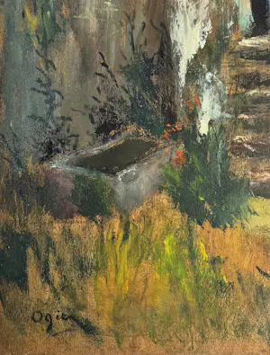 Marie Louise Ogier - Das blaue Tor, ein wunderschönes Gemälde aus der Zeit um 1950 kopen? Bied vanaf 180!