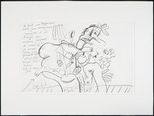 Anton Martineau - Houtskool, Tekening met gedicht kopen? Bied vanaf 50!