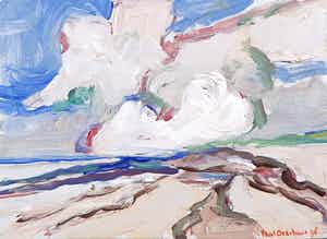 Paul Overhaus - Acryl op board, Zeegezicht verkocht voor € 20!