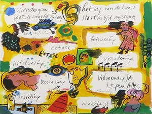 Corneille - Zeefdruk, Zonder titel- Ingelijst (Groot) kopen? Bied vanaf 150!