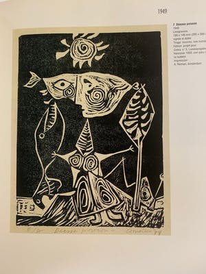 Corneille - Zeldzaam - Twee linoleumsneden uit 1949 Déesse Poisson + La Belle d'une journée kopen? Bied vanaf 700!