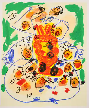 Kees Salentijn - Figuur in blauwe lijnen verkocht voor € 100!