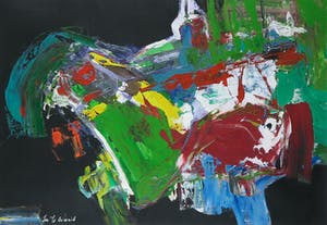 Jan te Wierik - Gemengde techniek op papier, Zonder titel - Ingelijst (Groot) kopen? Bied vanaf 350!