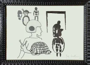 Rob Scholte - Figuren met schildpad, originele tekening (mooi ingelijst) kaufen? Bieten Sie von 169!