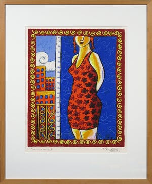 Jacques Tange - Summerdressed, Zeefdruk - Ingelijst kopen? Bied vanaf 70!