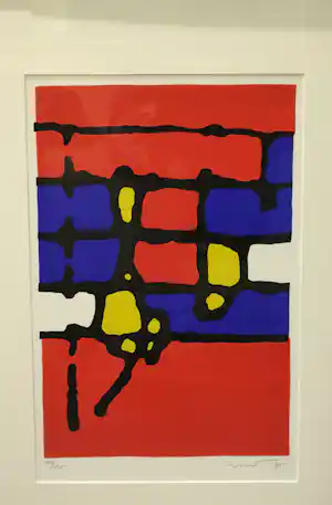 Willem Brauck - 101/125 exemplaar Abstracte Kunst Zeefdruk 1995 verkocht voor € 35!