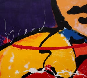 Herman Brood - ingelijste zeefdruk: Red Gitar (prachtige lijst!) kopen? Bied vanaf 599!