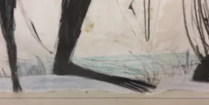 Leonie Greefkens - Gemengde techniek op papier, De tuinman en de dood - Ingelijst (Zeer groot) kopen? Bied vanaf 1!